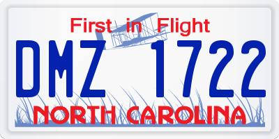 NC license plate DMZ1722