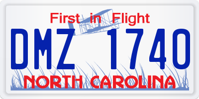 NC license plate DMZ1740