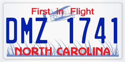 NC license plate DMZ1741
