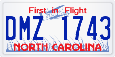 NC license plate DMZ1743
