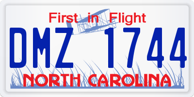 NC license plate DMZ1744