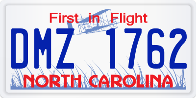 NC license plate DMZ1762