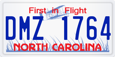 NC license plate DMZ1764