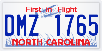 NC license plate DMZ1765