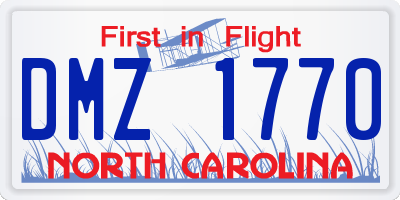 NC license plate DMZ1770