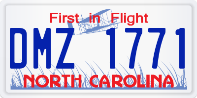 NC license plate DMZ1771