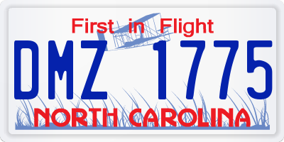 NC license plate DMZ1775
