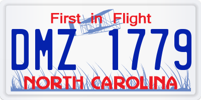 NC license plate DMZ1779