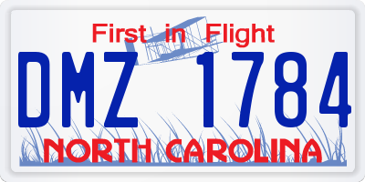 NC license plate DMZ1784