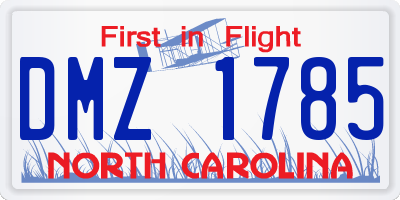 NC license plate DMZ1785