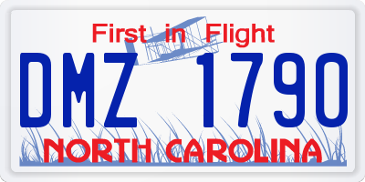 NC license plate DMZ1790