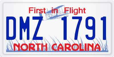 NC license plate DMZ1791