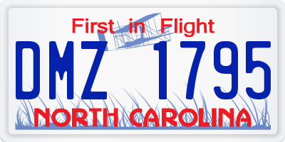 NC license plate DMZ1795