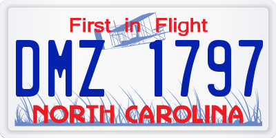 NC license plate DMZ1797