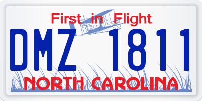 NC license plate DMZ1811