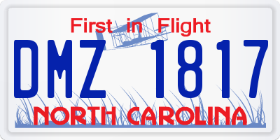 NC license plate DMZ1817