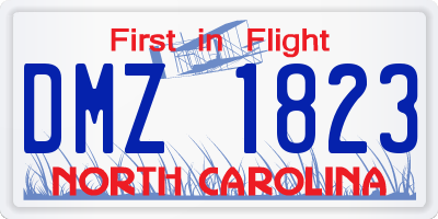 NC license plate DMZ1823