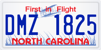 NC license plate DMZ1825
