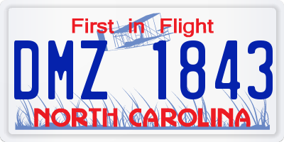NC license plate DMZ1843