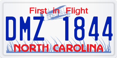 NC license plate DMZ1844