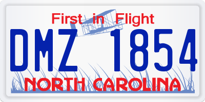 NC license plate DMZ1854