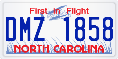 NC license plate DMZ1858