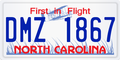 NC license plate DMZ1867