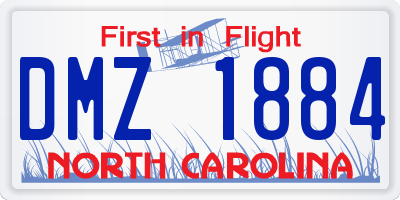 NC license plate DMZ1884