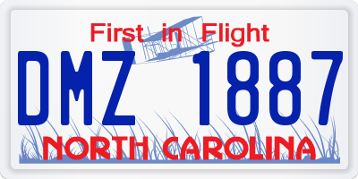 NC license plate DMZ1887