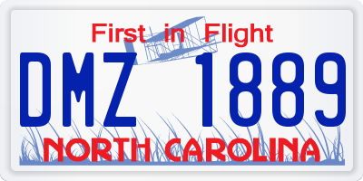 NC license plate DMZ1889
