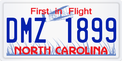 NC license plate DMZ1899