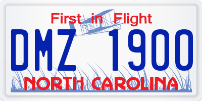 NC license plate DMZ1900