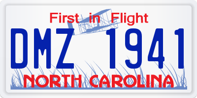 NC license plate DMZ1941