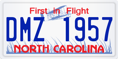 NC license plate DMZ1957