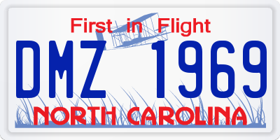 NC license plate DMZ1969