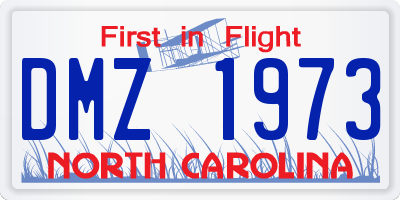 NC license plate DMZ1973