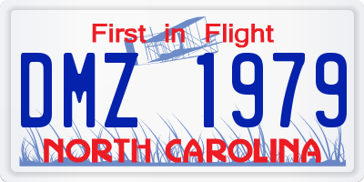 NC license plate DMZ1979