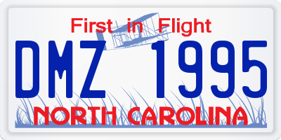 NC license plate DMZ1995