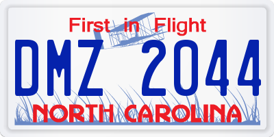 NC license plate DMZ2044