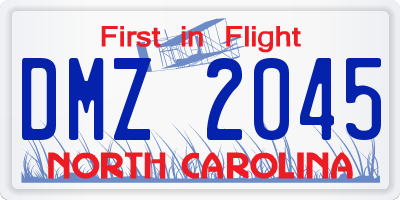 NC license plate DMZ2045