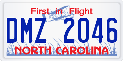 NC license plate DMZ2046