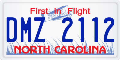 NC license plate DMZ2112