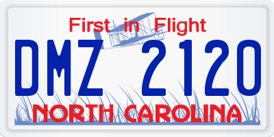 NC license plate DMZ2120