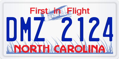 NC license plate DMZ2124