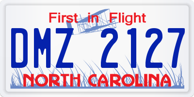 NC license plate DMZ2127