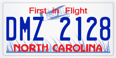 NC license plate DMZ2128