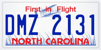 NC license plate DMZ2131