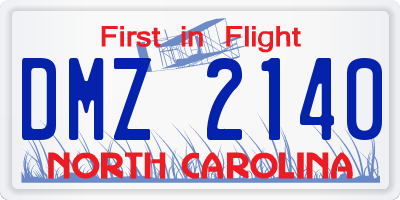 NC license plate DMZ2140
