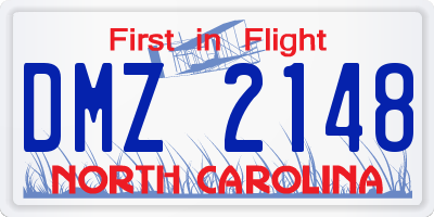 NC license plate DMZ2148