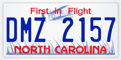 NC license plate DMZ2157